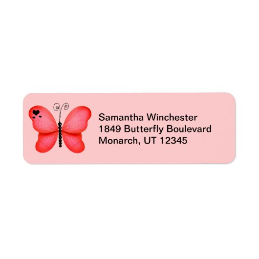 Butterfly Return Address Labels (Voorkant)
