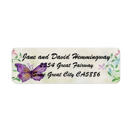 Butterfly Return Address Labels (Voorkant)
