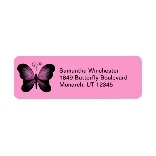 Butterfly Return Address Labels (Voorkant)