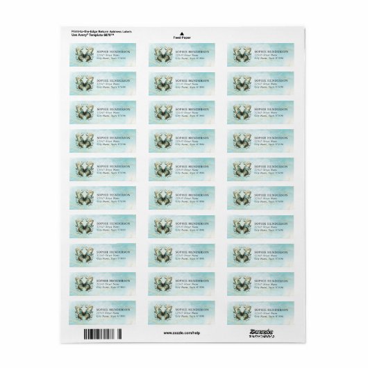 Butterfly Return Address Labels (Full Sheet)