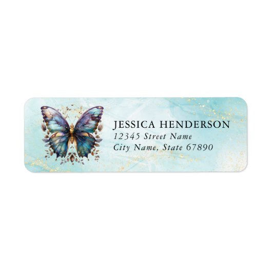 Butterfly Return Address Labels (Voorkant)