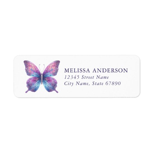 Butterfly Return Address Labels (Voorkant)