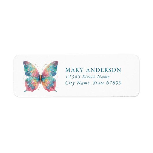 Butterfly Return Address Labels (Voorkant)
