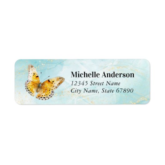 Butterfly Return Address Labels (Voorkant)