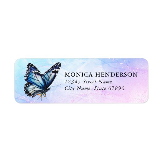 Butterfly Return Address Labels (Voorkant)