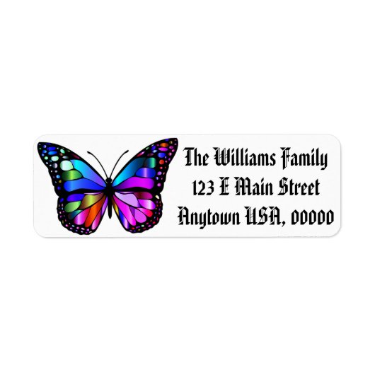 Butterfly Return Address Labels (Voorkant)