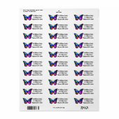 Butterfly Return Address Labels (Full Sheet)