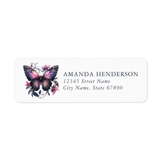 Butterfly Return Address Labels (Voorkant)