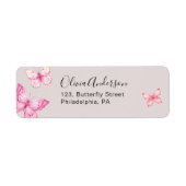 Butterfly Return-adreslabel Etiket (Voorkant)