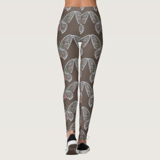 Butterfly Rhinestone Design Leggings (Achterkant)