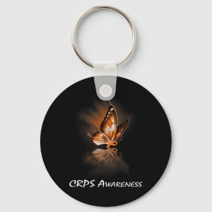 Butterfly Ribbon CRPS Awareness Sleutelhanger