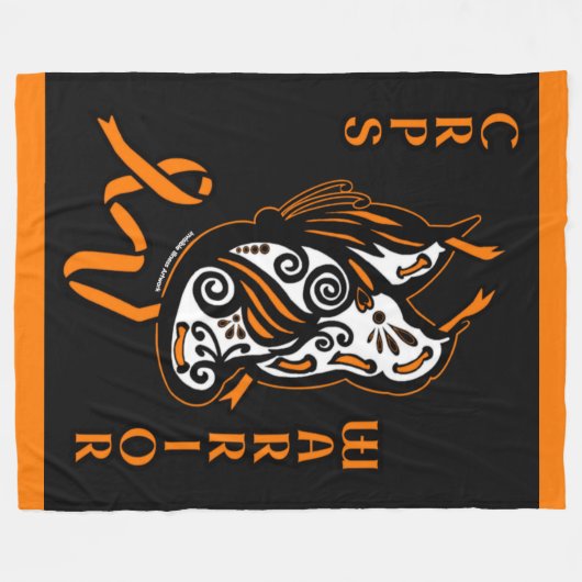 Butterfly/Ribbon...CRPS Fleece Deken (Voorkant (Horizontaal))