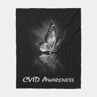 Butterfly Ribbon CVID Awareness Sweatshirt182 Fleece Deken
