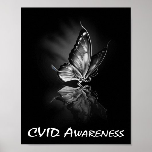 Butterfly Ribbon CVID Awareness Sweatshirt182 Poster (Voorkant)