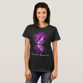 Butterfly Ribbon Dementia Awareness T-shirt (Voorkant volledig)
