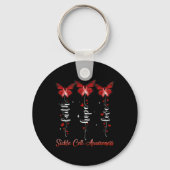 Butterfly Ribbon Faith Hope Love Sickle Cell Aware Sleutelhanger (Achterkant)