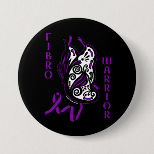 Butterfly/Ribbon...Fibro Ronde Button 7,6 Cm