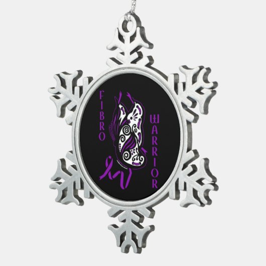 Butterfly/Ribbon...Fibro Tin Sneeuwvlok Ornament (Rechts)