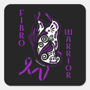 Butterfly/Ribbon...Fibro Vierkante Sticker