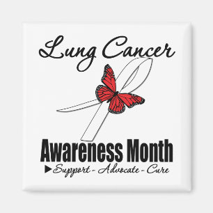 Butterfly Ribbon - Lung Cancer Awareness Month Magneet