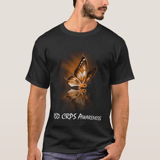Butterfly Ribbon RSD CRPS Awareness T-shirt (Voorkant)