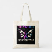 Butterfly Ribbon Thyroid Cancer Surviance Tote Bag (Achterkant)