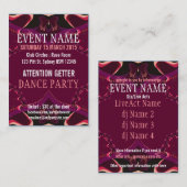 Butterfly Ribbons Event Party Mini Flyer Visitekaartje (Voorkant / Achterkant)