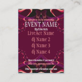 Butterfly Ribbons Event Party Mini Flyer Visitekaartje (Achterkant)