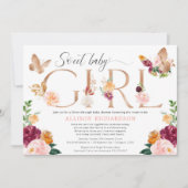 Butterfly Rij door blush roze bordeauxrood meisje Kaart (Voorkant)