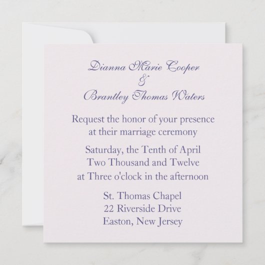 Butterfly Romance / Deep Lavendar Kaart (Achterkant)