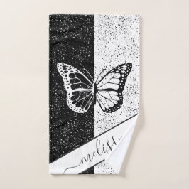 Butterfly Romantic Girly Aesthetics & Elegant Name Handdoek