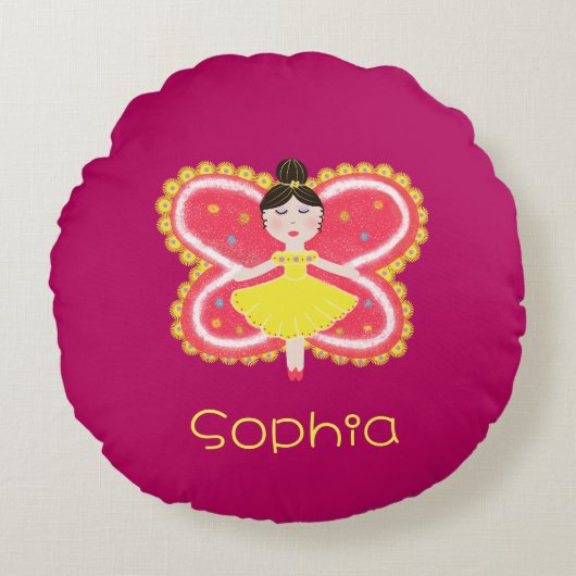 Butterfly Rond Kussen (Voorkant)