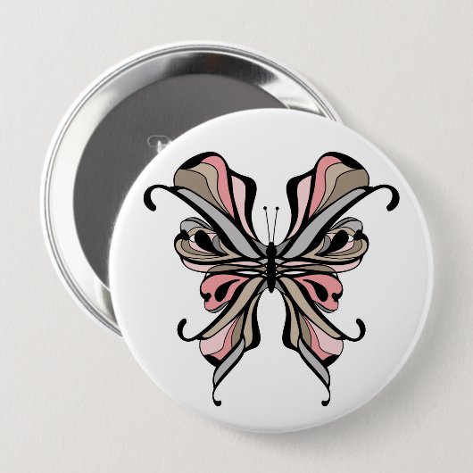 Butterfly Ronde Button 4,0 Cm (Voorkant /achterkant)