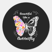Butterfly ronde sticker (Voorkant)