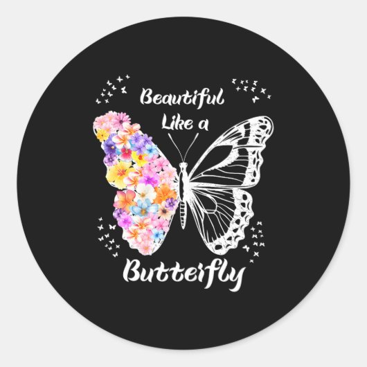 Butterfly  ronde sticker (Voorkant)