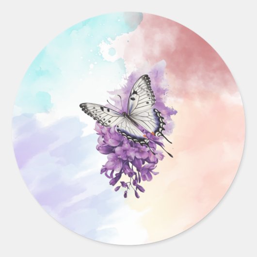 Butterfly Ronde Sticker (Voorkant)