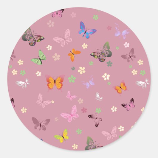 Butterfly Ronde Sticker (Voorkant)