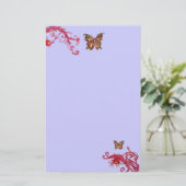 BUTTERFLY, rood roze blauw Briefpapier (Staand voorkant)