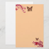 BUTTERFLY, rood roze licht oranje Briefpapier (Voorkant / Achterkant)