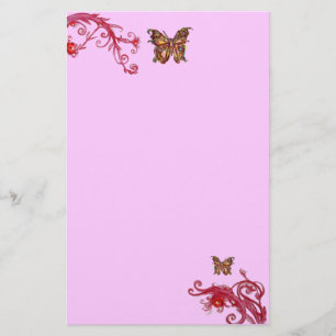 BUTTERFLY, rood roze violet Briefpapier
