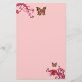 BUTTERFLY, rood roze violet Briefpapier (Voorkant)