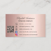 Butterfly roos gold QR code social media Visitekaartje (Achterkant)