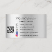 Butterfly roos gold silver QR code social media Visitekaartje (Achterkant)