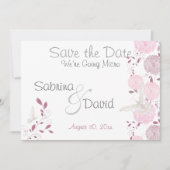 Butterfly roze chrysanthemum Save the Date (Voorkant)