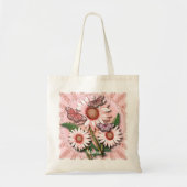 Butterfly roze Daisies Tote Bag (Voorkant)