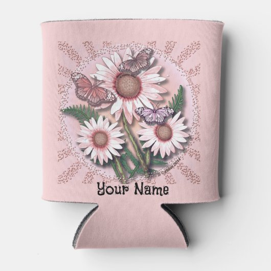 Butterfly roze Daisy Koelbox Blikjeskoeler (Voorkant)