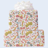 Butterfly roze groen cadeaupapier