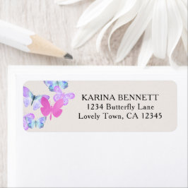  Butterfly roze Lila Return Address Label