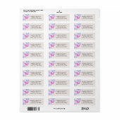 Butterfly roze Lila Return Address Label (Full Sheet)