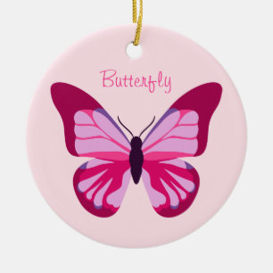 Butterfly Roze Paars Keramisch Ornament